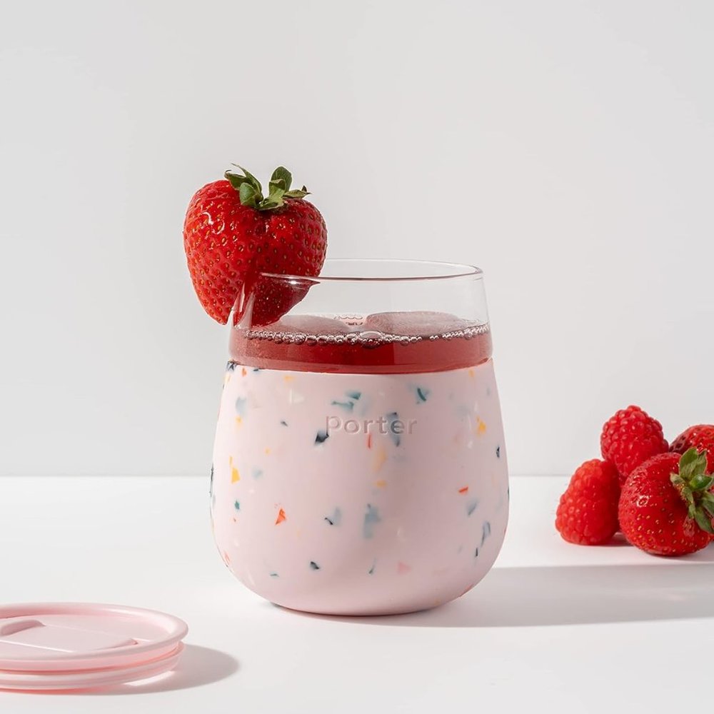 Set of Wine Cocktail Glasses Tumblers with Silicone Sleeve; Outdoor Picnics!